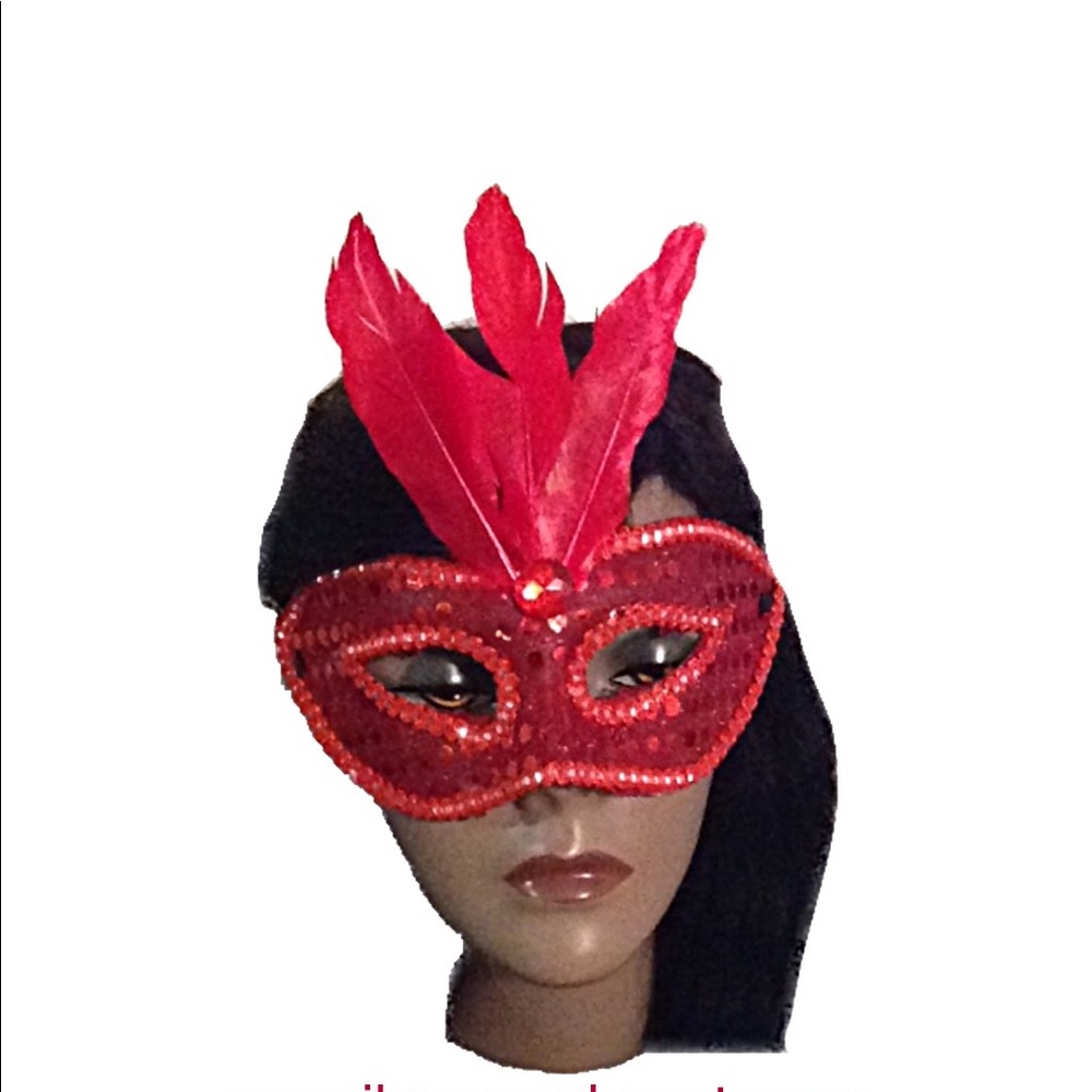 New Mardi Gras Masquerade Mask (Red)